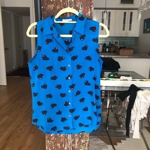 Equipment sleeveless signature blouse